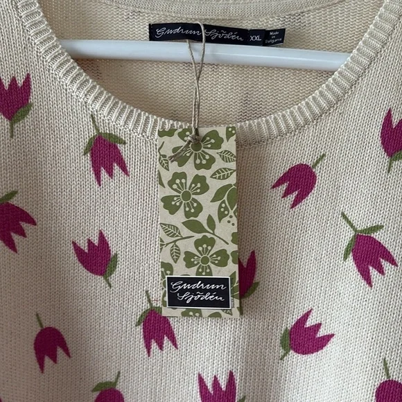 Gudrun Sjoden Floral Cotton Pullover Sweater XXL - Picture 10 of 10